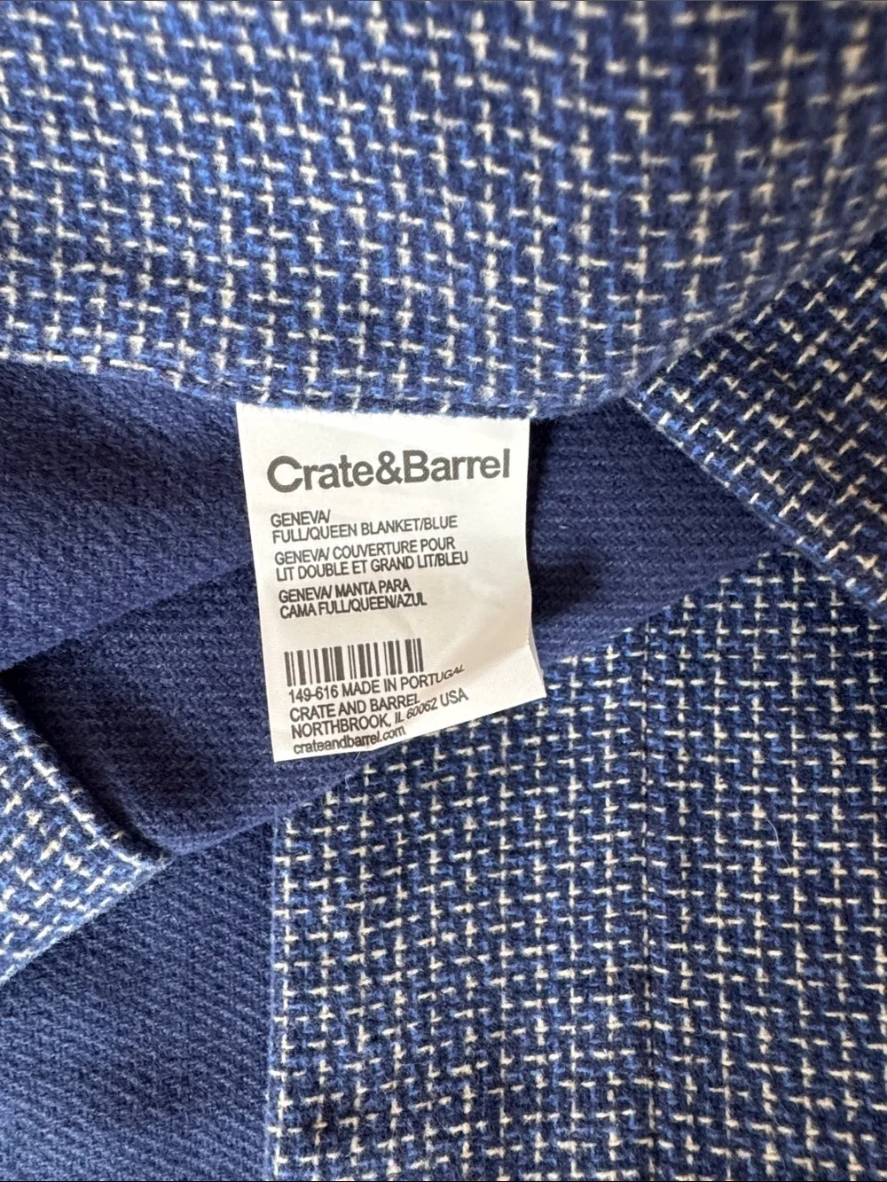 Crate&Barrel Queen Size Cotton Blanket